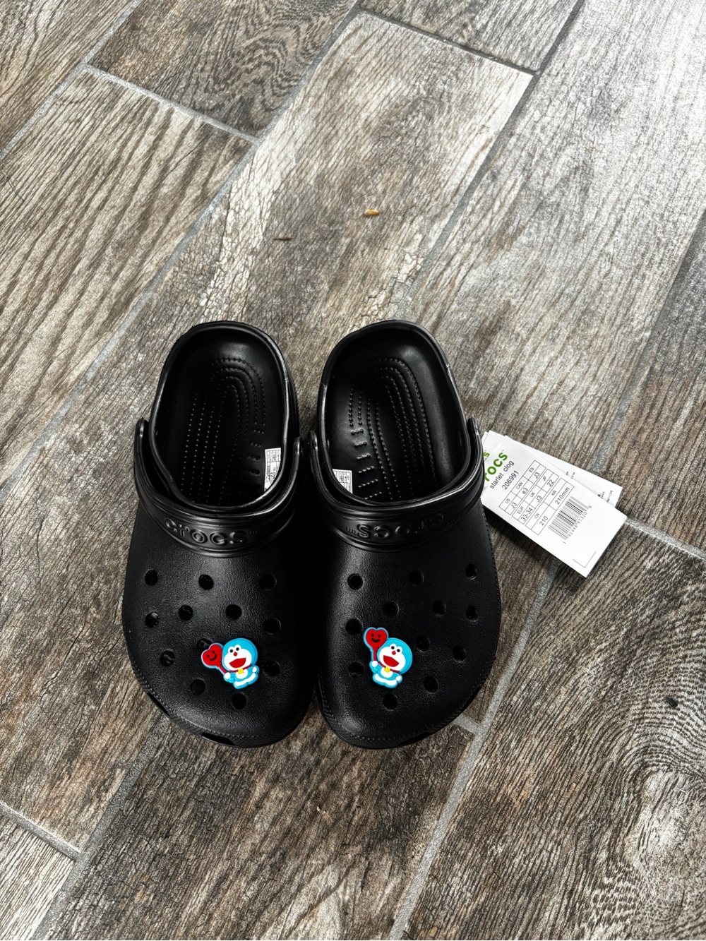 Size 3J Crocs all black clog Teens size